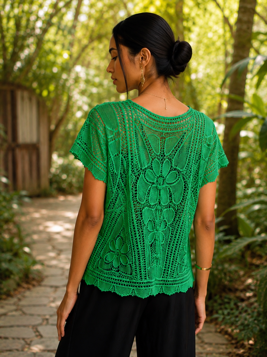 Blusa Vereda — Renda Renascença | Peça Única- Coleção Jalapão