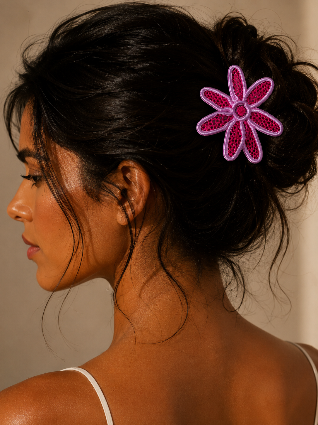 Orquídea Ancestral, Pino de Cabelo de renda - feito a mão