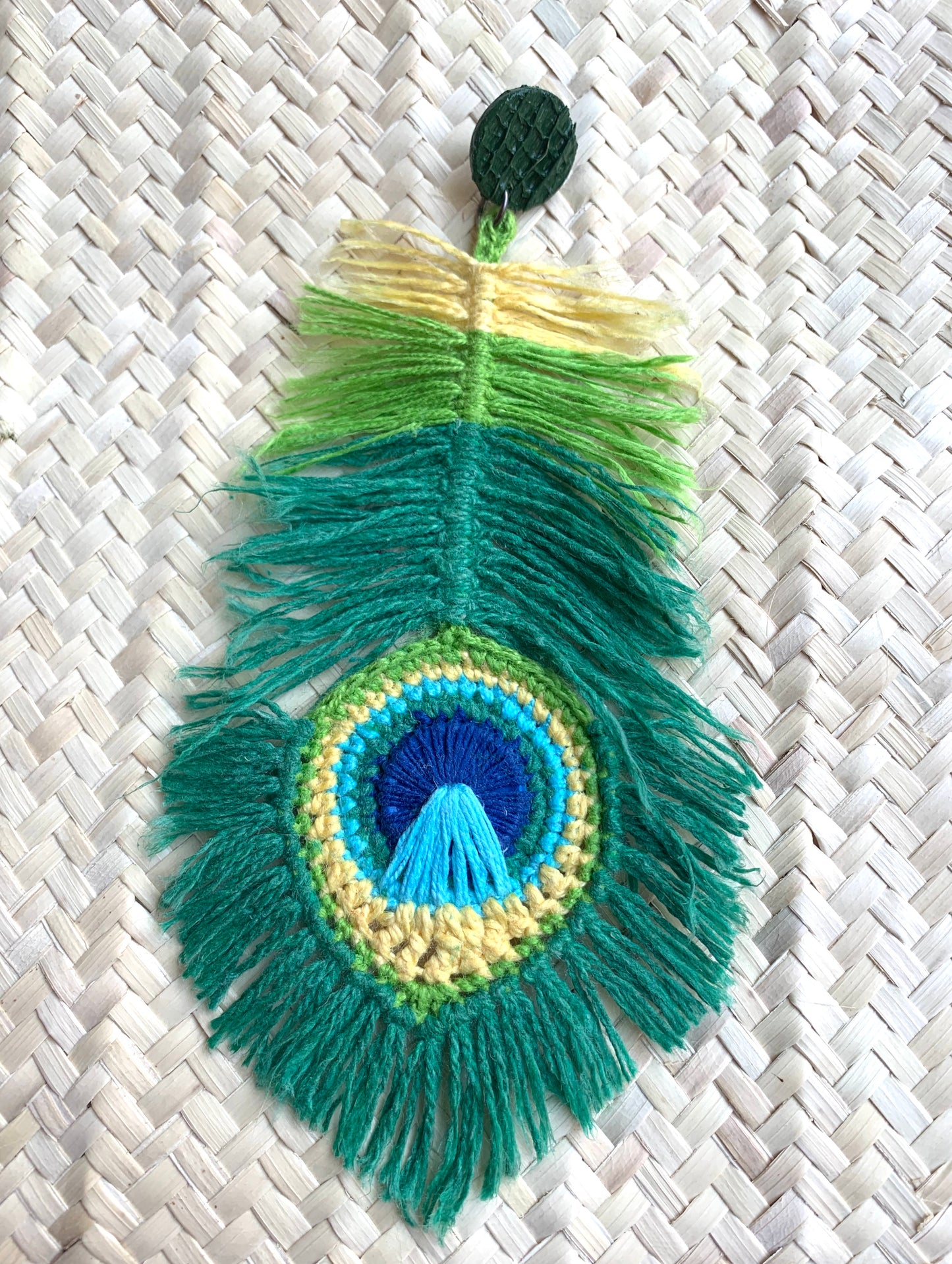 Peacock feather, maxi brincos sustentaveis