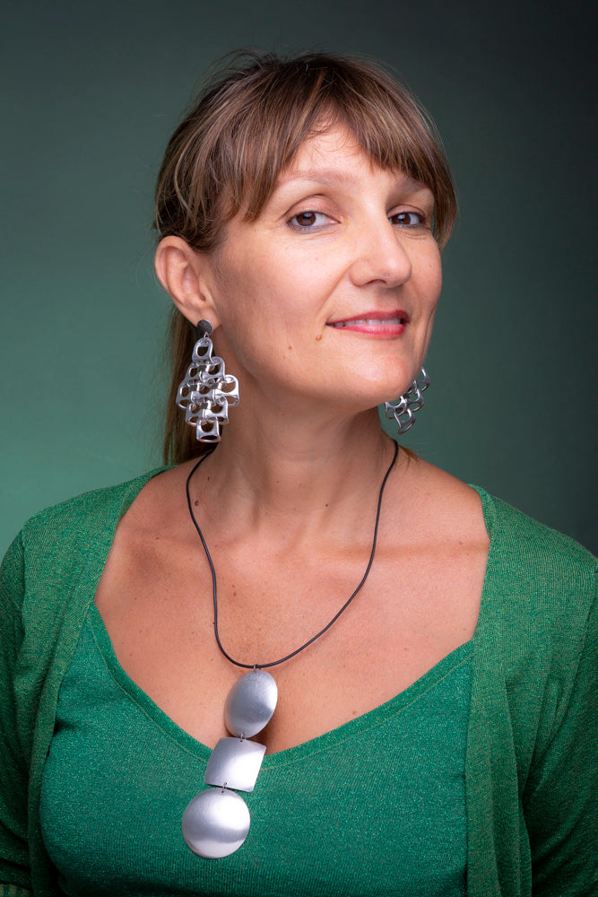 Eco sounds, recycled tin necklace