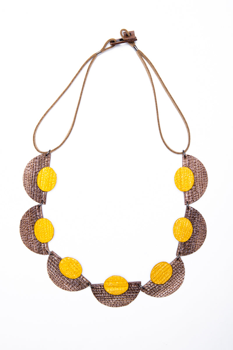 Half moon, sustainable banana tree necklace