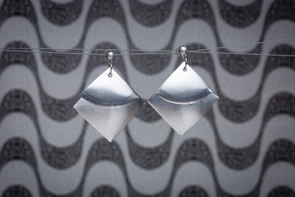 Sailing, recycled tin earrings