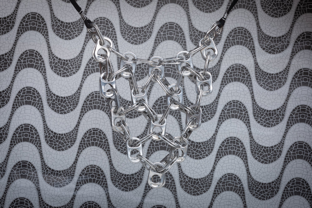 Warrior, recycled tin necklace