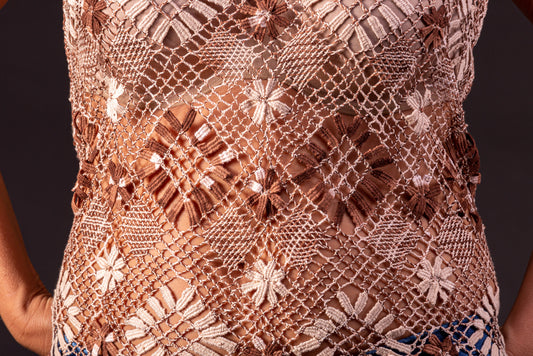 Areia, regata de Renda de Bilros Feito à Mão