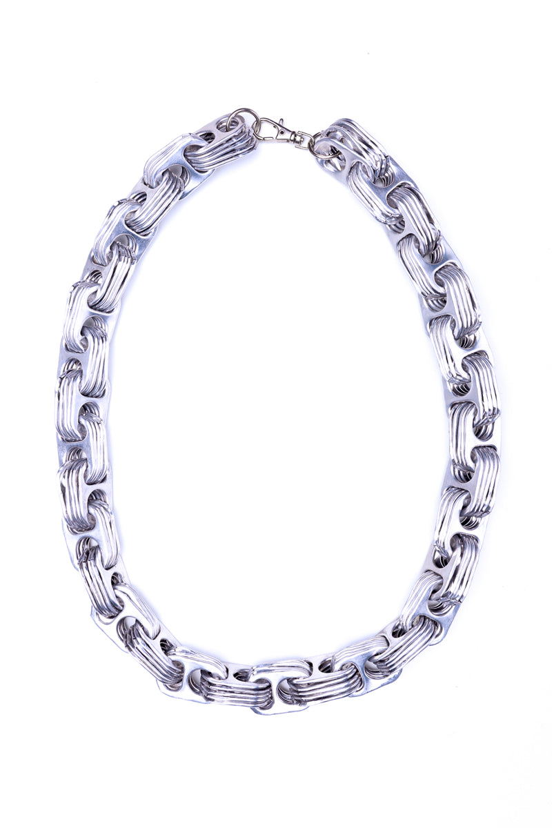 Chain, necklace made from recycled tin cans