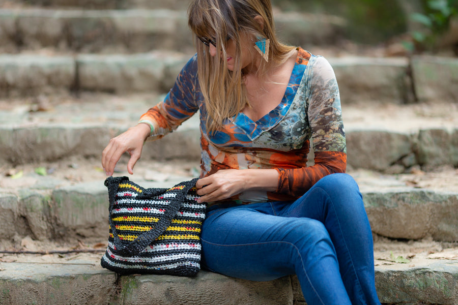 recycled plastic bag handbag