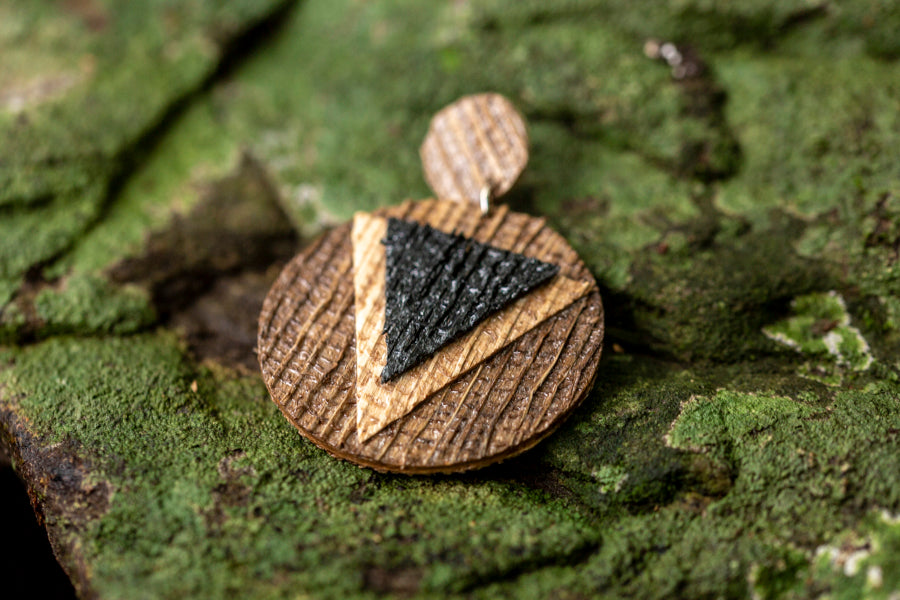 Disco, brincos sustentaveis de bananeira