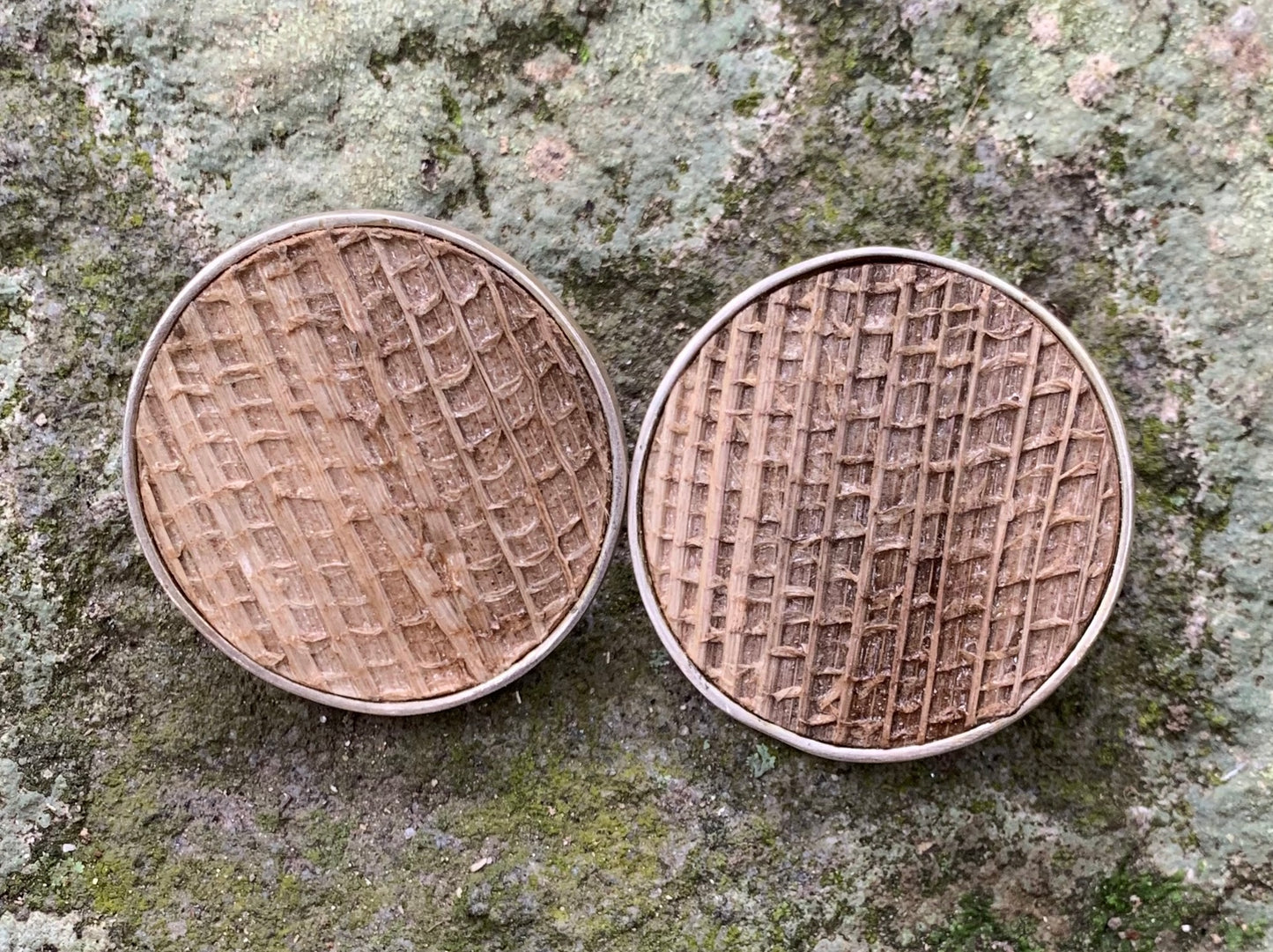 Bubbles,, brincos de bananeira, prata ou cobre banhado ouro rosa- Joias sustentáveis