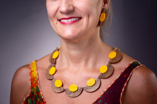 Half moon, sustainable banana tree necklace