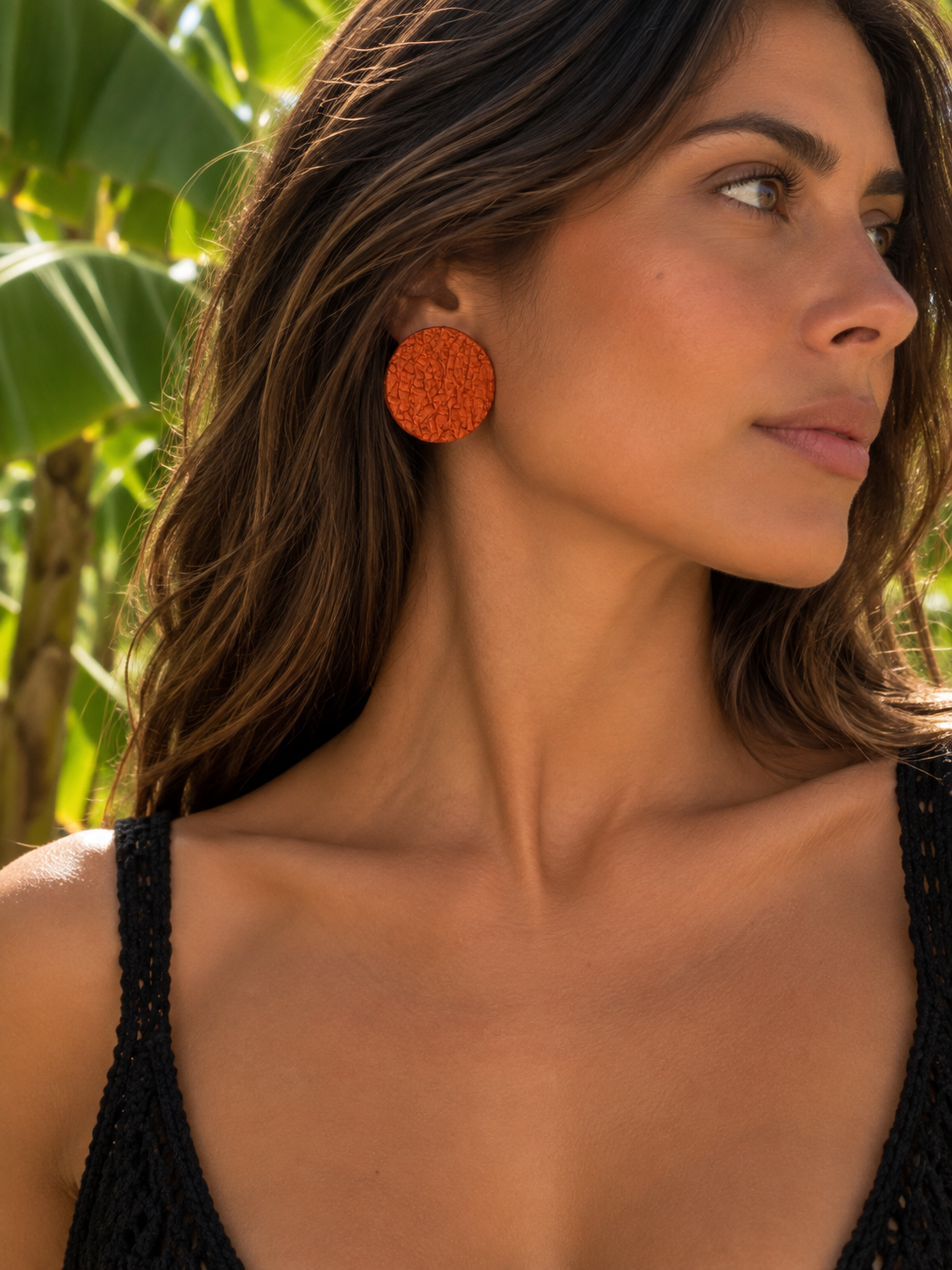 Buttons, sustainable banana earrings