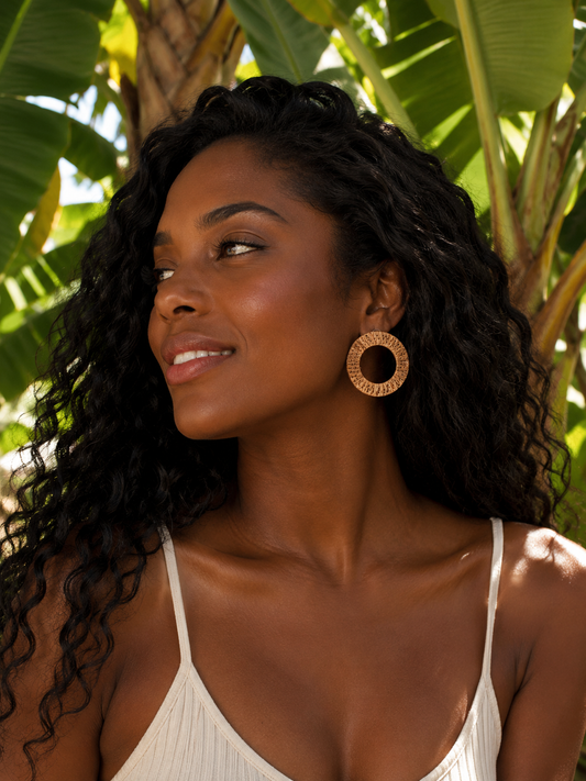 Wheel of fortune, sustainable banana earrings