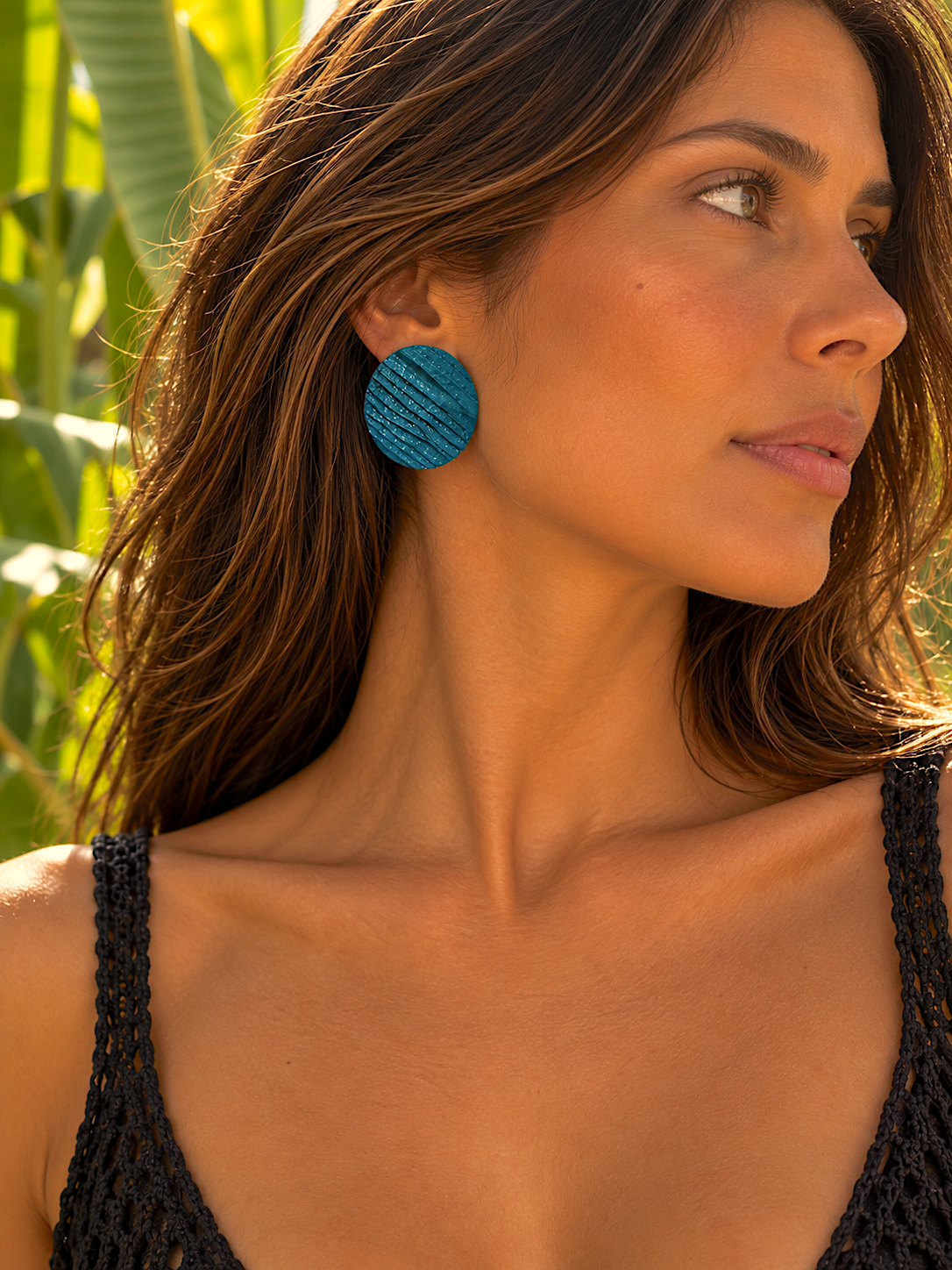 Buttons, sustainable banana earrings