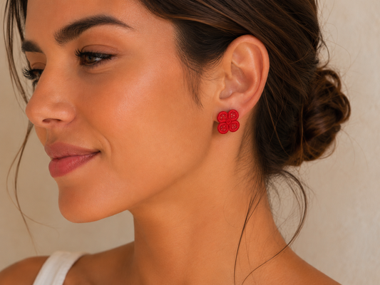 Primula, Irish lace earrings 