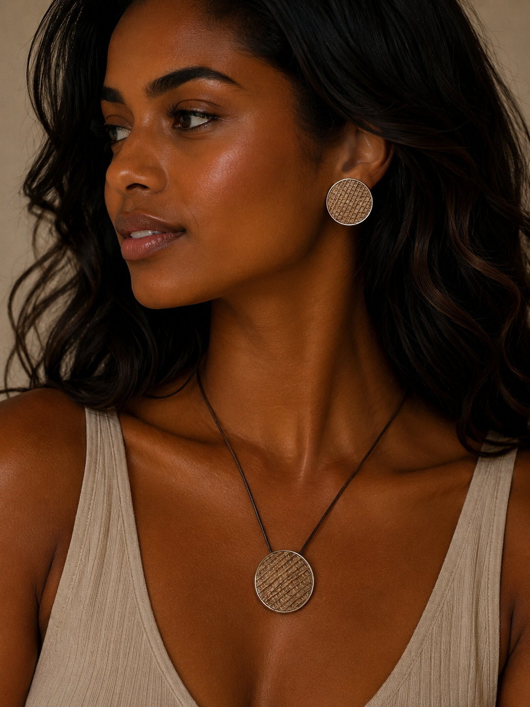 Bubbles, rose gold plated pendant - Sustainable jewelry 