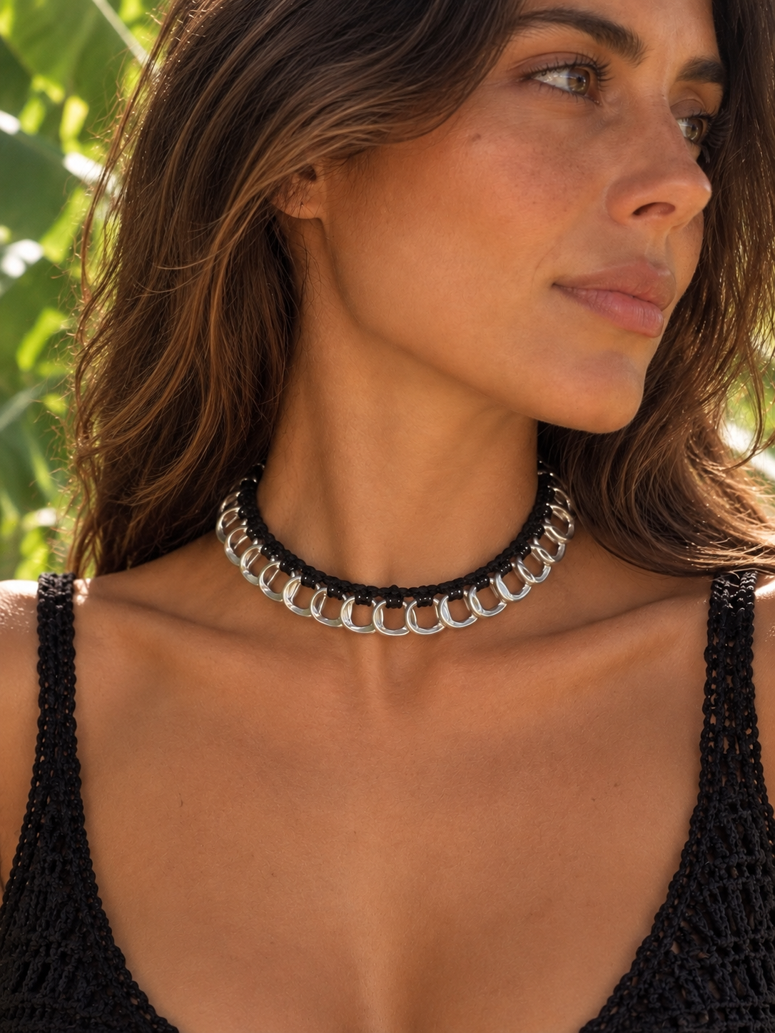 Rethink, recycled tin necklace 