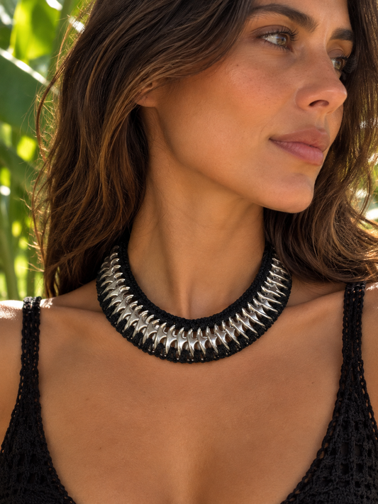 Crochet, crochet necklace and seals