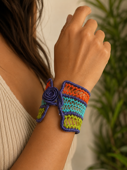 Luzes da floresta , pulseira de renda irlandesa