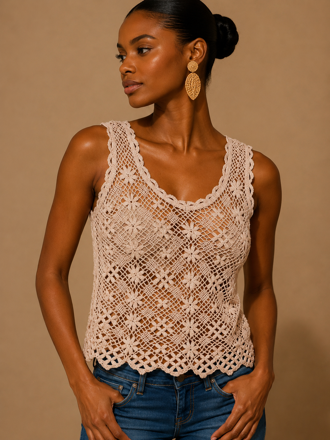Otono, Handmade Bobbin Lace Tank Top
