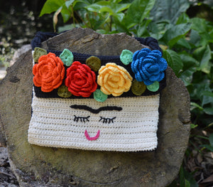 Frida flor, bolsa de crochê