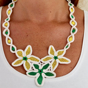 Brazilian summer, Irish lace necklace