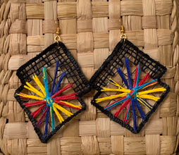 Magic colors, embroidery filé earrings