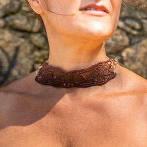 Noblesse, Irish lace and rose golden plated copper choker