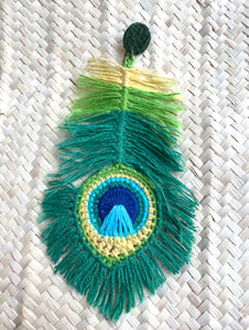 Peacock feather, maxi earring