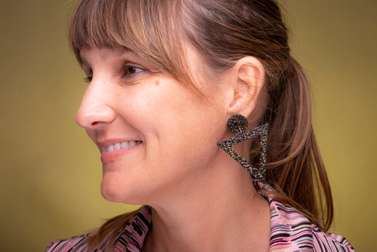 Gold, sustainable banana earrings