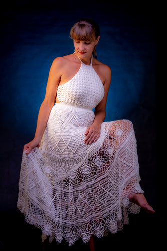 Purezza, white crochet dress