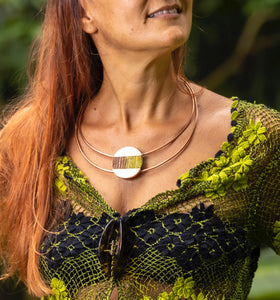 Afrodite, banana fibre and copper necklace