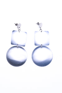 Double, tin earrings