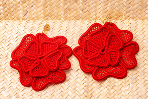 Roses, lace earrings