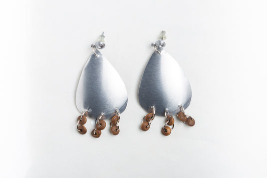 Drops, recycled tin earrings