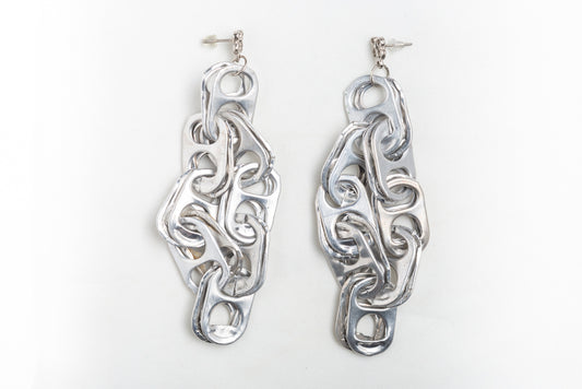 Warrior, recycled tin earrings