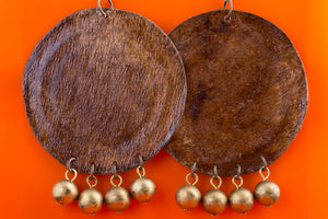 recycled can covered with recycled coffee filter earrings