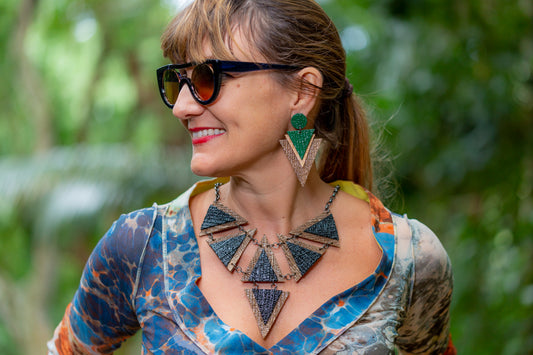 Triangulo, brincos sustentaveis de bananeira