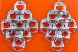 brincos de topos de refrigerante reciclados