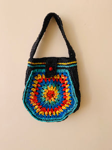 Recycled style, recycled plastic crochet handbag